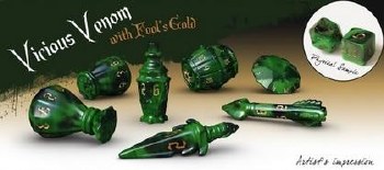 Poly Hero Dice: The Rogue 7-Dice Set - Vicious Venom and Fool's Gold