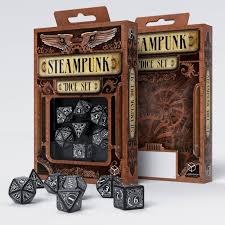 Qworkshop Steampunk Black and White Dice Set