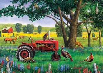 Red Tractor 35 Piece Tray Puzzle