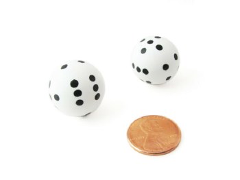 D6 2-Die Set: 22mm Round White