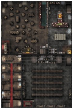 RPG Tavern Map: 1 Inch Grid