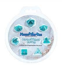 Set of 7 Mighty Tiny Dice Teal-to-White