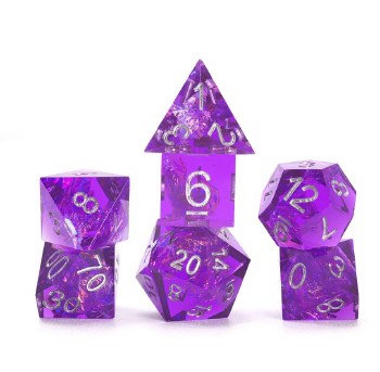 Polyhedral 7-die set: Sharp Purple Fairy
