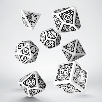 Steampunk Clockwork Dice Set White/black