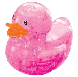 3D Crystal Puzzle - Pink Rubber Duck