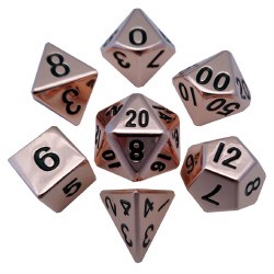 Metallic Dice Games 7-die Set: Copper Metal Dice
