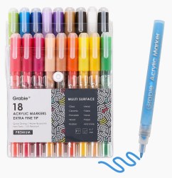 Acrylic Markers: 18 Extra Fine Tip