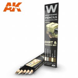 AK Weathering Pencils: Dirt & Marks Set