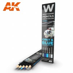 AK Weathering Pencils: Grey & Blue Shading & Effects Set