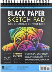Black Paper Sketch Pad: 9x12