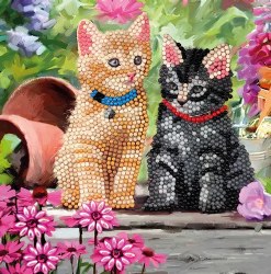 Crystal Art Card Kit Cat Friends