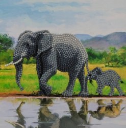 Crystal Art Card Kit Elephant