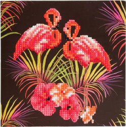 Crystal Art Card Kit - Flamingos