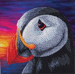Crystal Art Card Kit Puffin Sunset