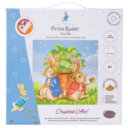 Crystal Art Framed Peter and Flopsy Flower Pot