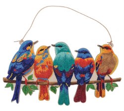 Crystal Art: Wooden Hanging Songbirds