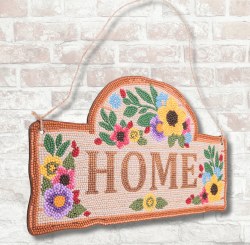 Crystal Art: Wooden Hanging Home Sign
