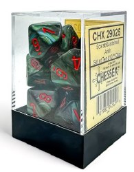 D10  10 Dice Set: Scarab Jade/Red Ankh