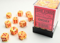 D6 Dice 36-Set: 16m Festive Sunburst/Red
