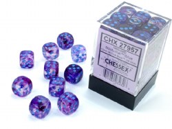 D6 36-die set: 12mm Nebula Nocturnal/blue