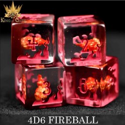 DND Dice 4D6-die Set: Fireball