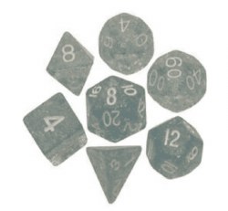 Polyhedral 7-die set: Ethereal Ethereal Light Blue/white