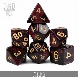DND Dice 7-die Set: Mars Galaxy