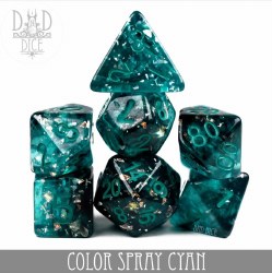DND Dice 7-die Set: Color Spray Cyan