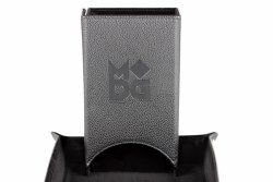 Velvet Fold Up Dice Tower - Black Leather