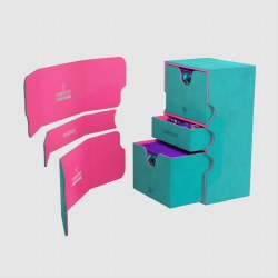 Gamegenic Stronghold 200+ XL Convertible Deck Box: Teal/Pink