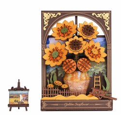Golden Sunflower 3D Wooden Painting