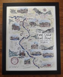 Pine Creek Rail Trail Watercolor Map