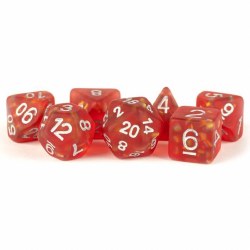 Poly Dice 7-Set: 16mm Icy Opal Red