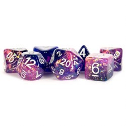 Poly Dice 7-Set: 16mm Purple/Blue