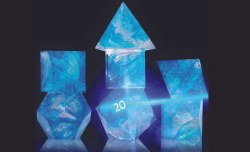 Polyhedral 7-die set: Cloak & Dagger - Blue