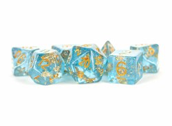 Polyhedral 7-die set: Blue w/Gold Foil/gold