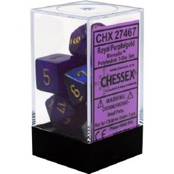 Polyhedral 7-die set: Borealis Purple/gold