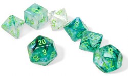 Poly Dice 7-Set: Borealis Kelp/Light Green