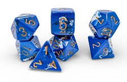 Poly Dice 7-Set: Brush Wavebreak/Gold