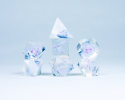 Polyhedral 7-die set: Cloak & Dagger - Clear