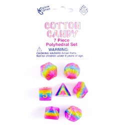Polyhedral 7-Die Set: Cotton Candy