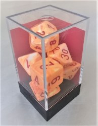 Polyhedral 7-die set: Festive Sunburst/red