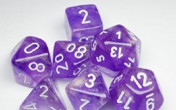 Dice Set 7 Borealis Purple/White