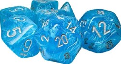 Dice Set 7 Mega Luminary Sky/Silver Dice