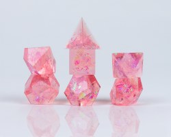 Polyhedral 7-die set: Cloak & Dagger - Pink