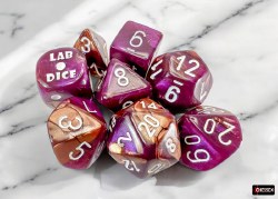 Lab Dice 7 Set Gemini Copper Purple/White