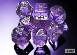 Polyhedral 8-Die Set: Lab Dice - Lavender / Gold