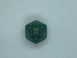 Poly Hero Dice: d20 Orb - Greenflame and Burnished Bronze
