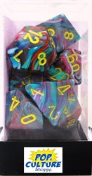 Polyhedral 7-die set: Festive Mosaic/yellow
