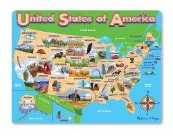 USA Map Wooden Puzzle